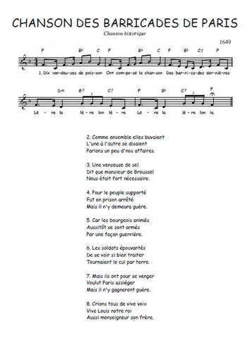 Chanson des barricades de Paris